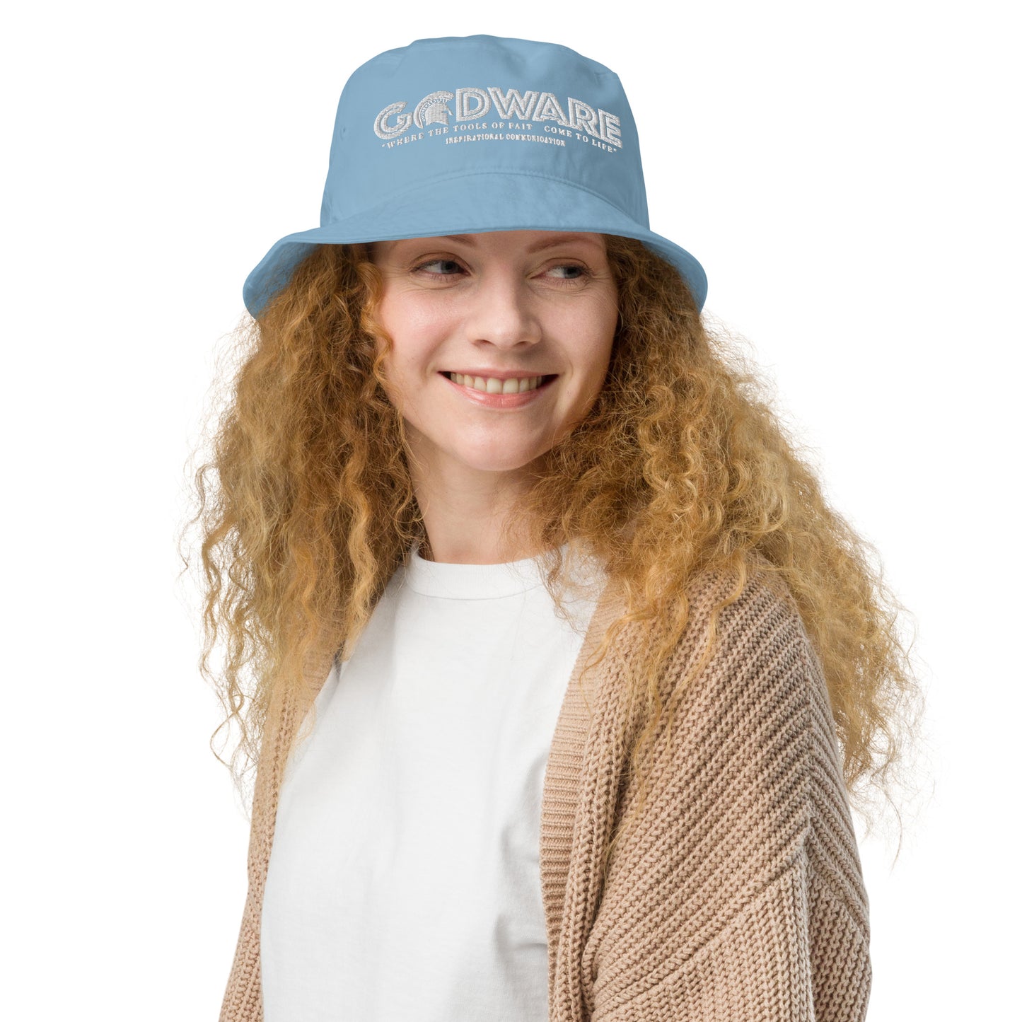 Godware Unisex Organic bucket hat - White print