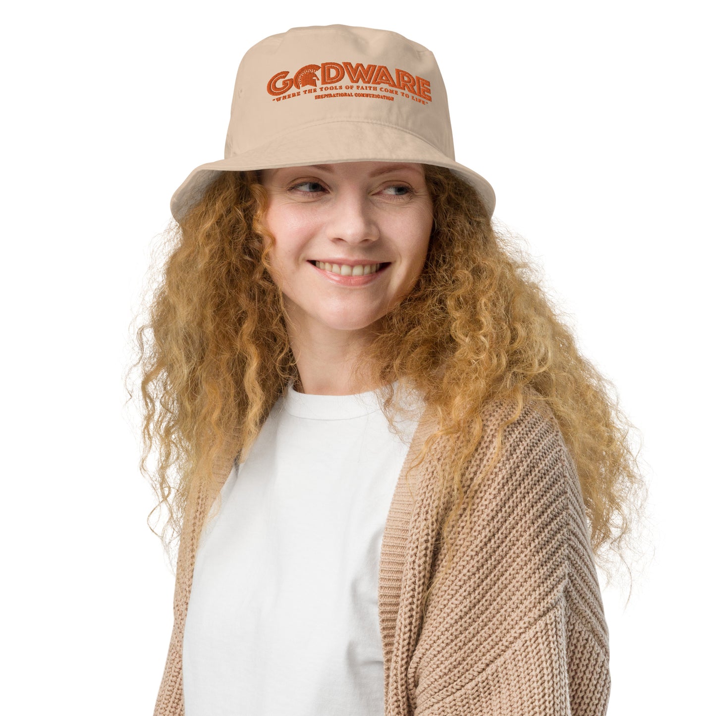 Godware Unisex Organic bucket hat - Orange print