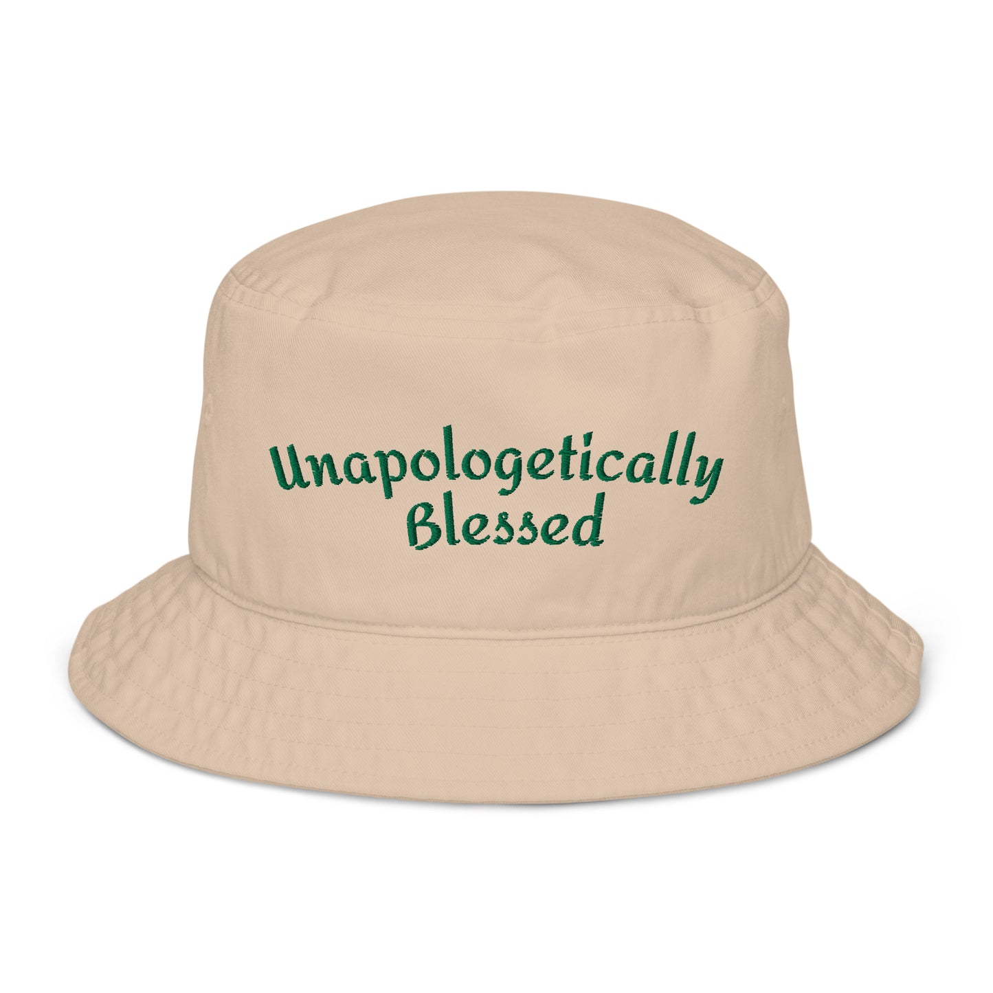 Unapologetically Blessed Organic bucket hat - Beige/Green