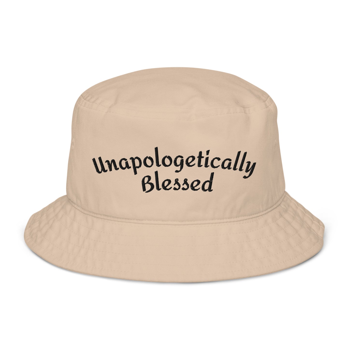 Unapologetically Blessed Organic bucket hat - Beige/Black