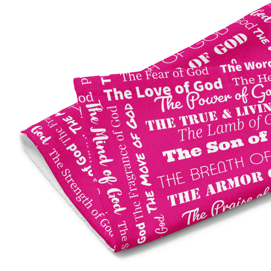 Attributes of God Hand towel - Pink/White