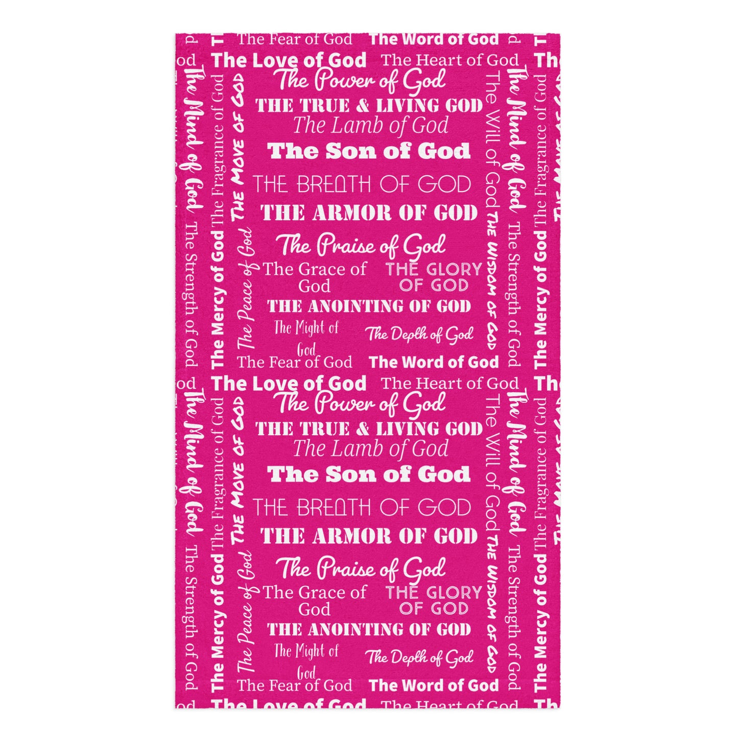 Attributes of God Hand towel - Pink/White