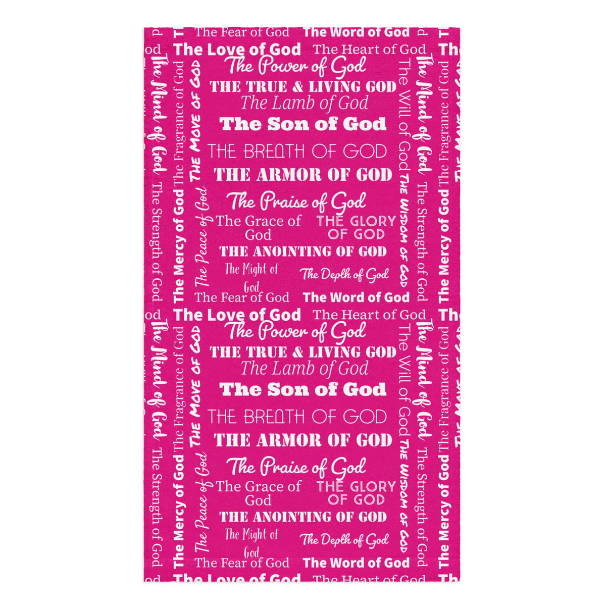 Attributes of God Hand Towel - Pink/White | Faith-Inspired Christian Decor