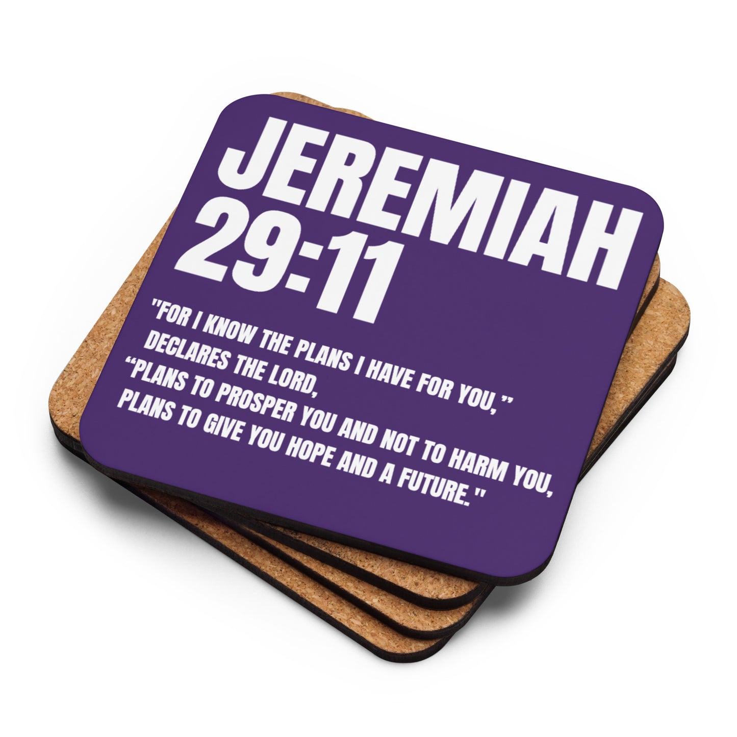 Jeremiah 29:11 Coaster - Faith-Based Cork-Back Coaster | GodWare