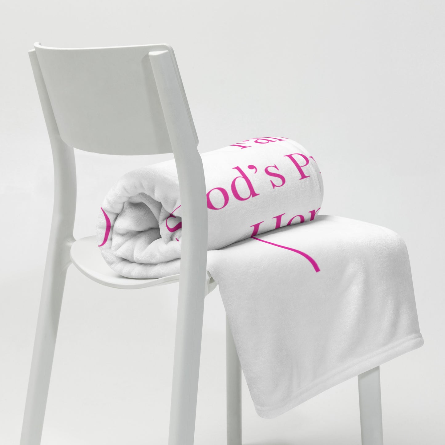 Prayer velvety soft throw blanket - Berry Pink/white