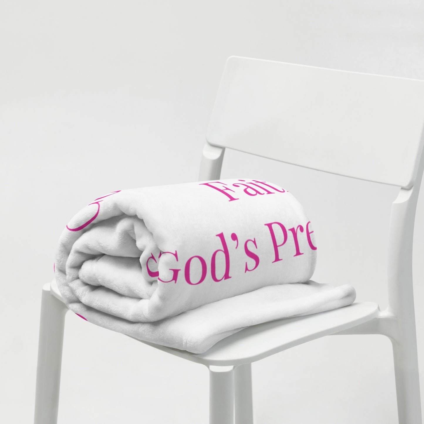 Prayer velvety soft throw blanket - Berry Pink/white