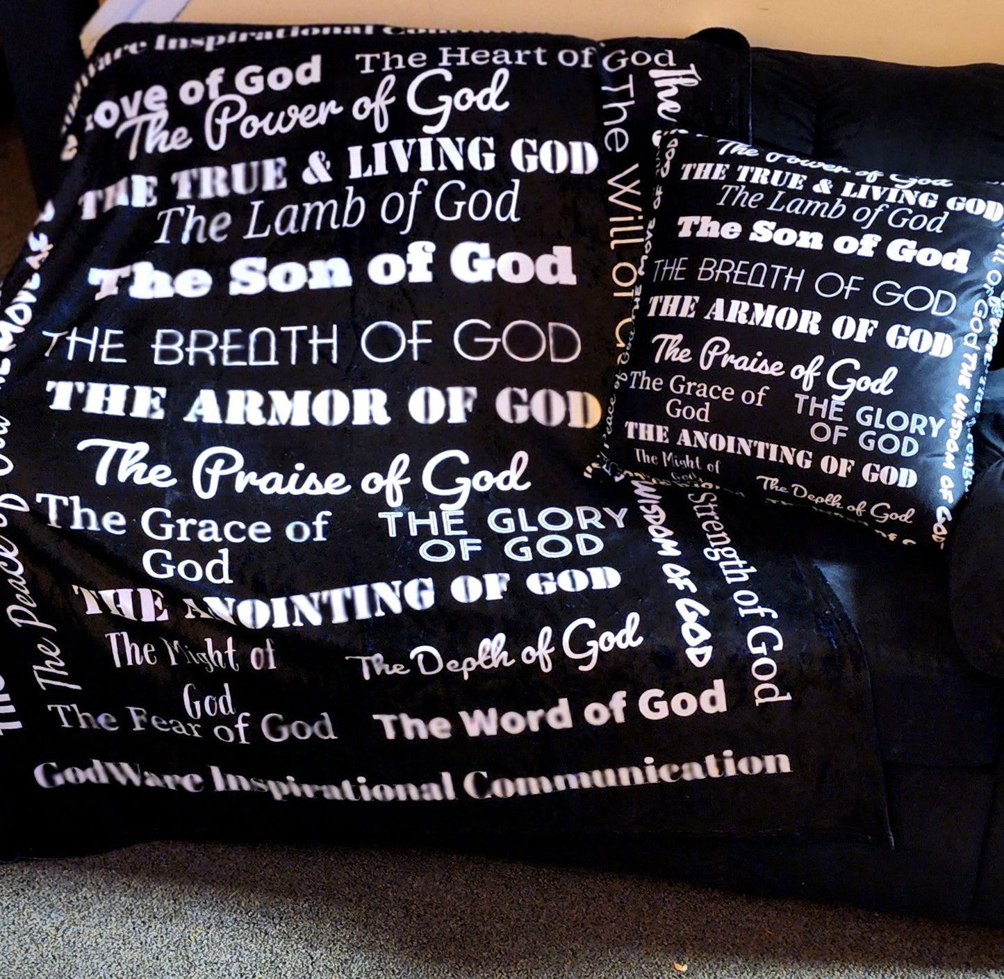 Attributes of God Throw Pillow – Black & White | Christian Home Decor