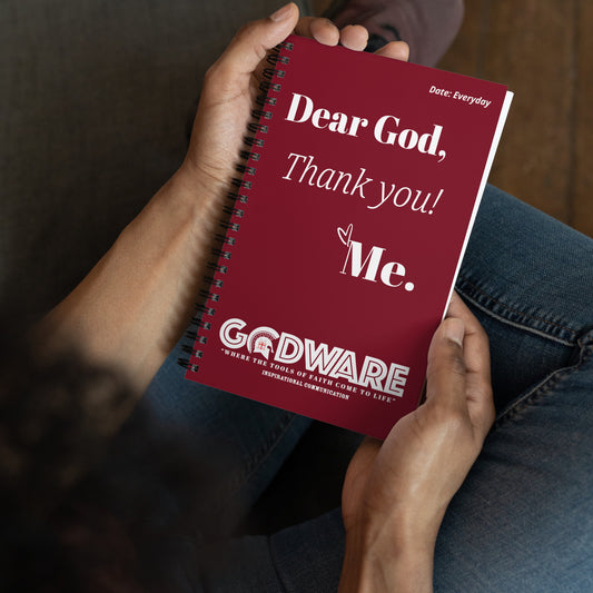 Dear God Maroon Spiral Notebook | Christian Inspirational Journal 140 Pages