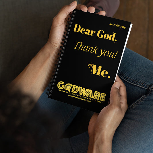 Dear God Spiral notebook - Black/Gold