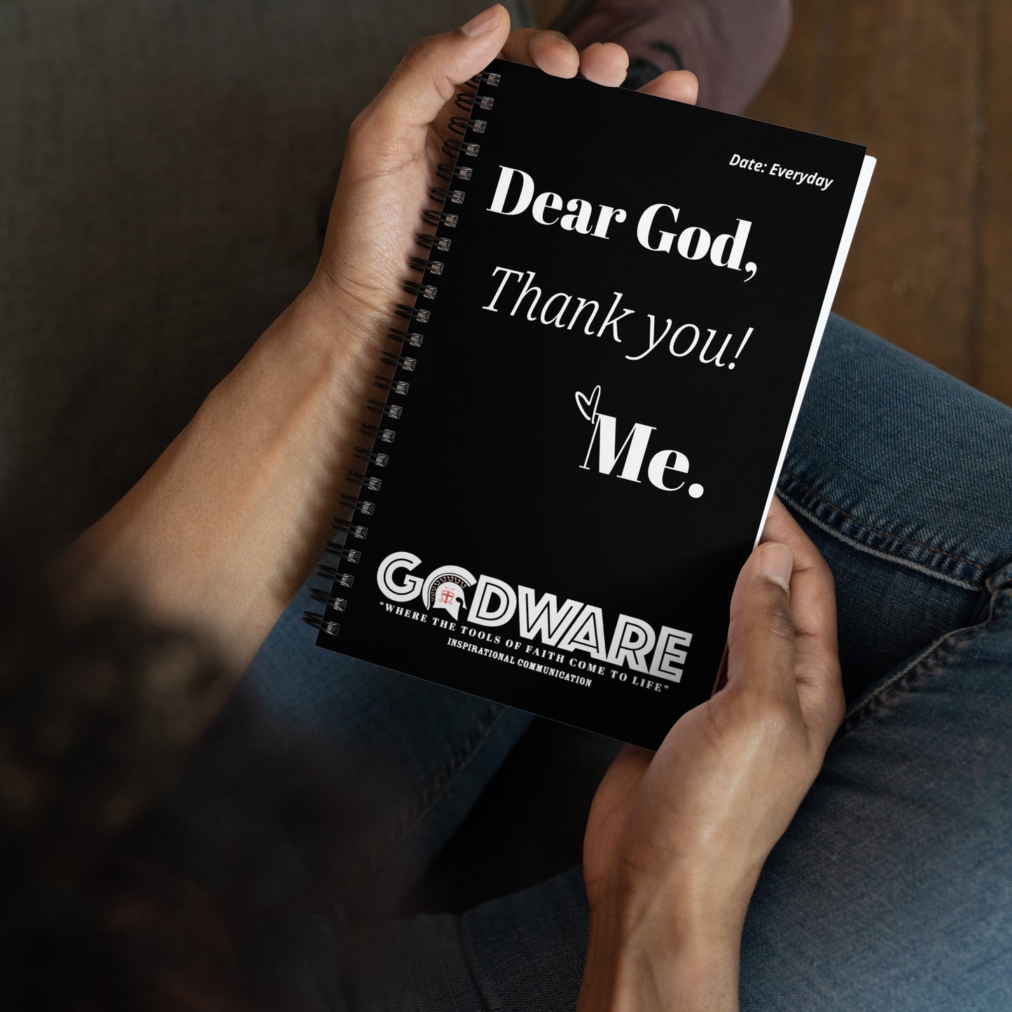 Dear God Spiral notebook - Black/White