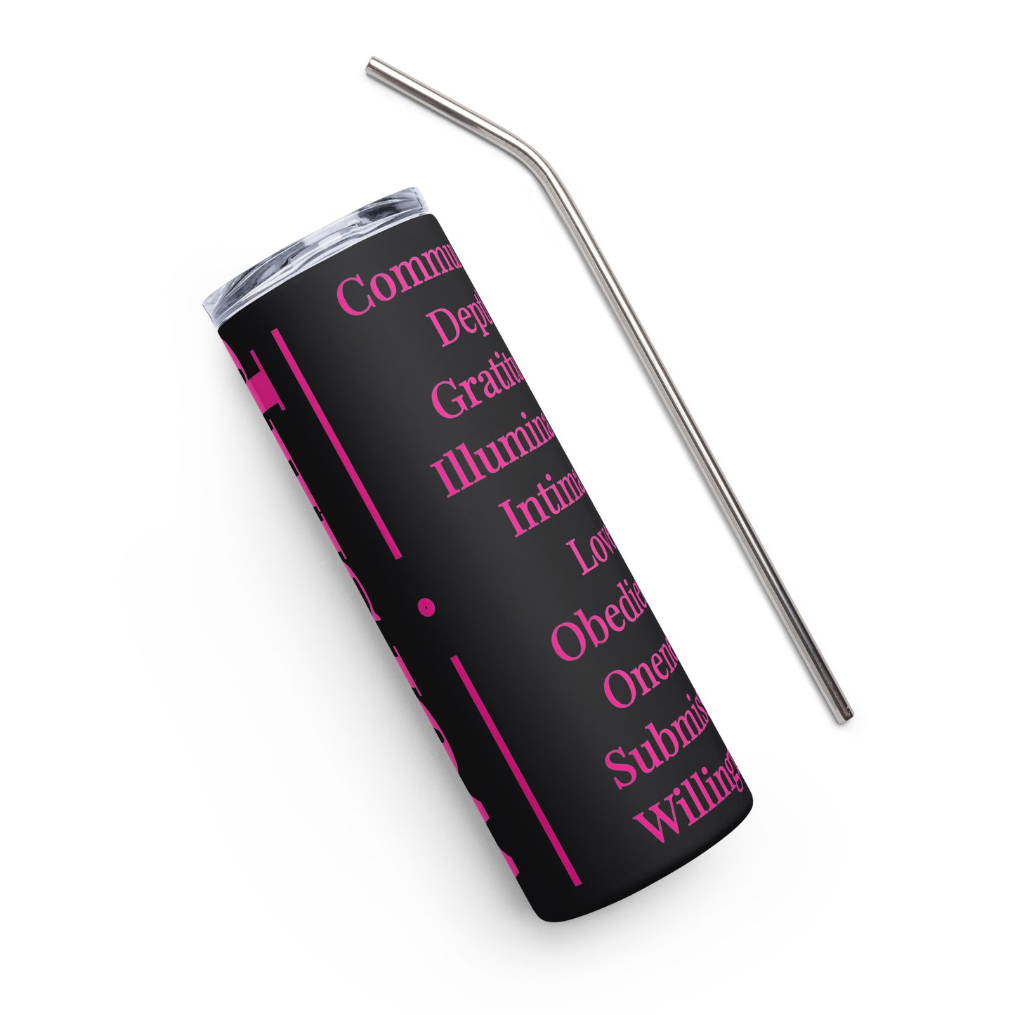 Worship inspirational stainless steel tumbler - Pink Print