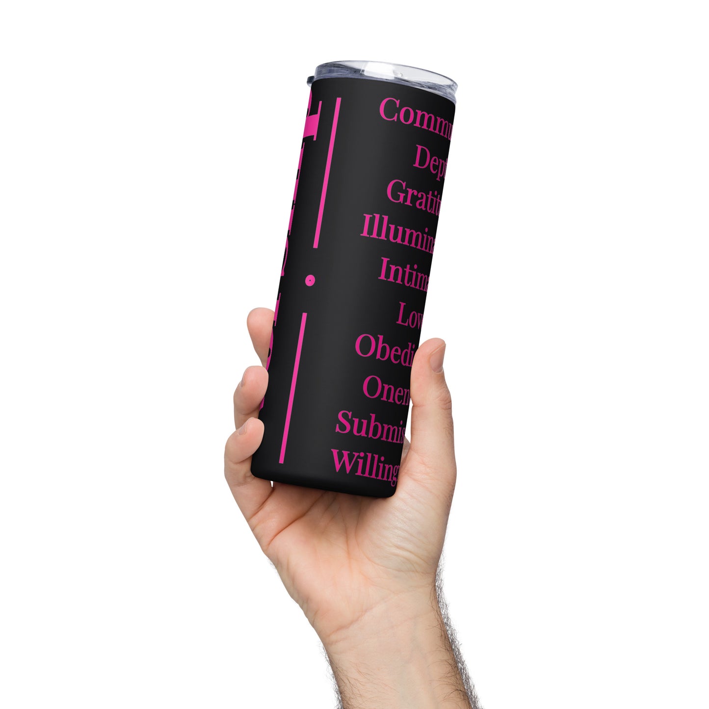 Worship inspirational stainless steel tumbler - Pink Print