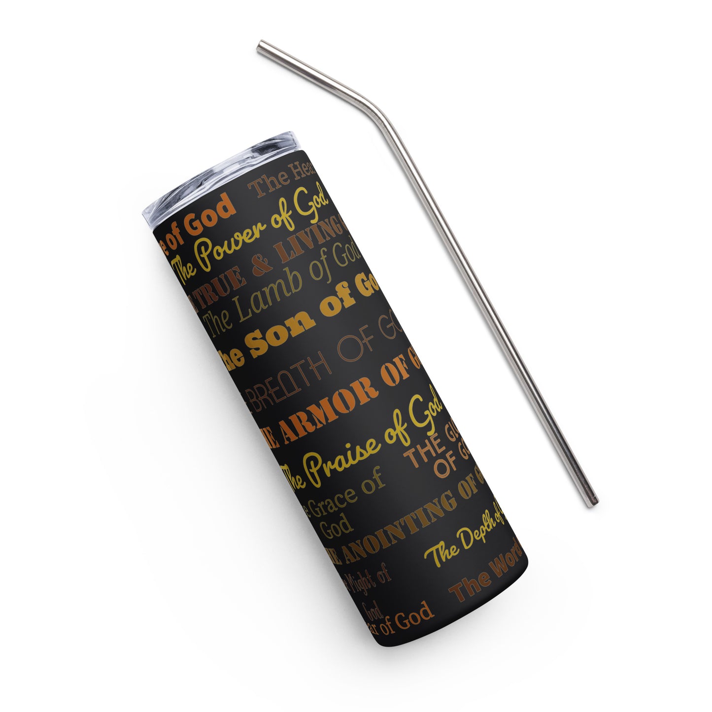 Attributes of God insulated tumbler - Earthtone print