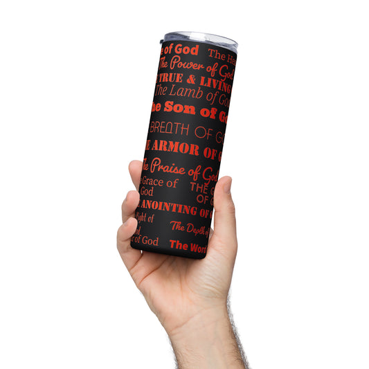 Attributes of God insulated tumbler - Red Print