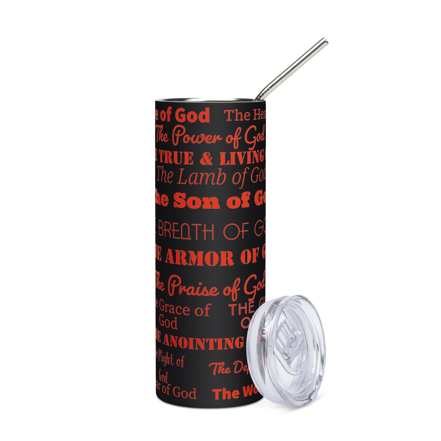 Attributes of God insulated tumbler - Red Print