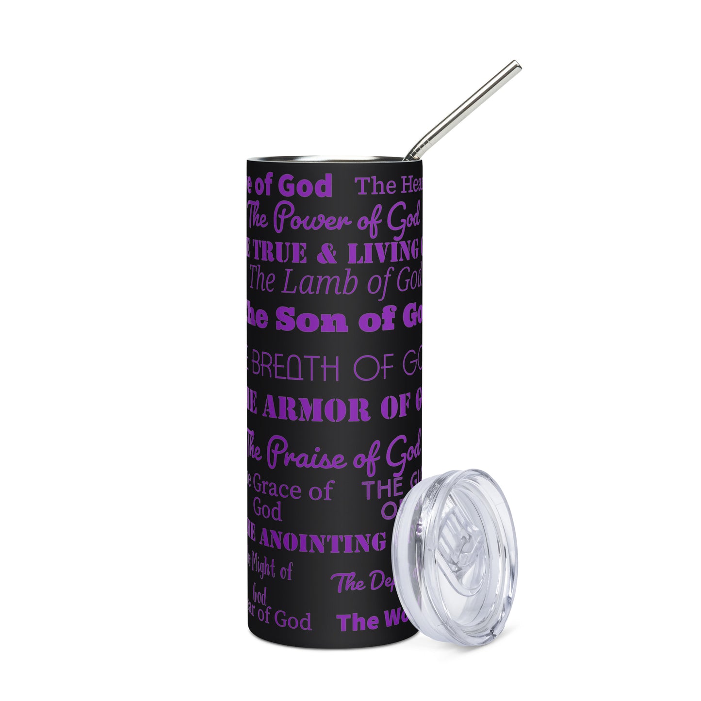 Attributes of God insulated tumbler - Purple Print
