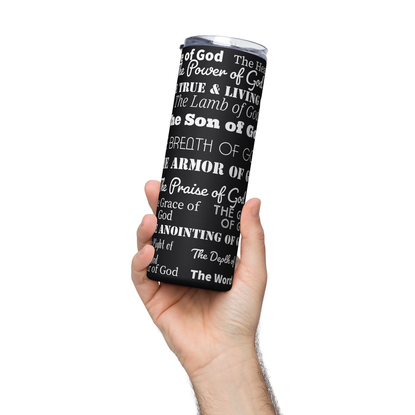 Attributes of God insulated tumbler - Black/White