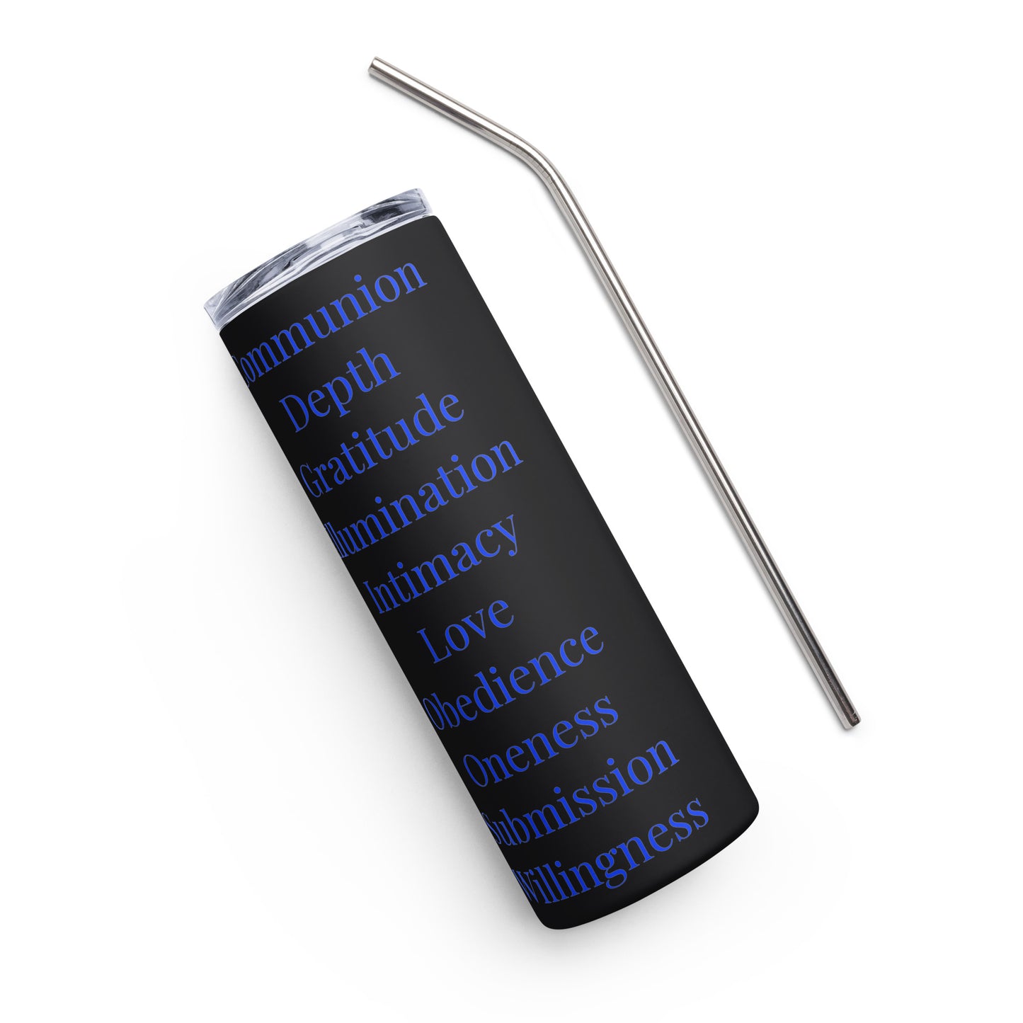 Worship inspirational stainless steel tumbler - Blue print
