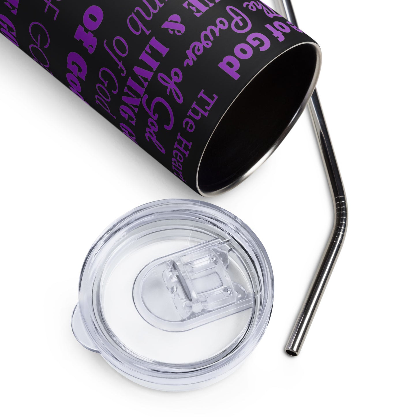 Attributes of God insulated tumbler - Purple Print