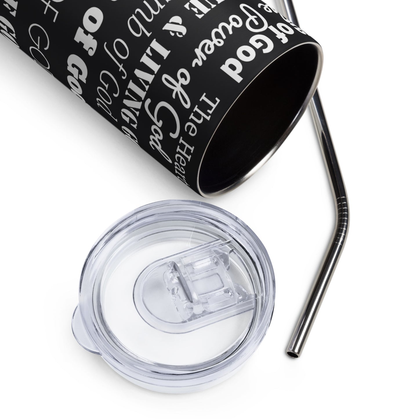 Attributes of God insulated tumbler - Black/White