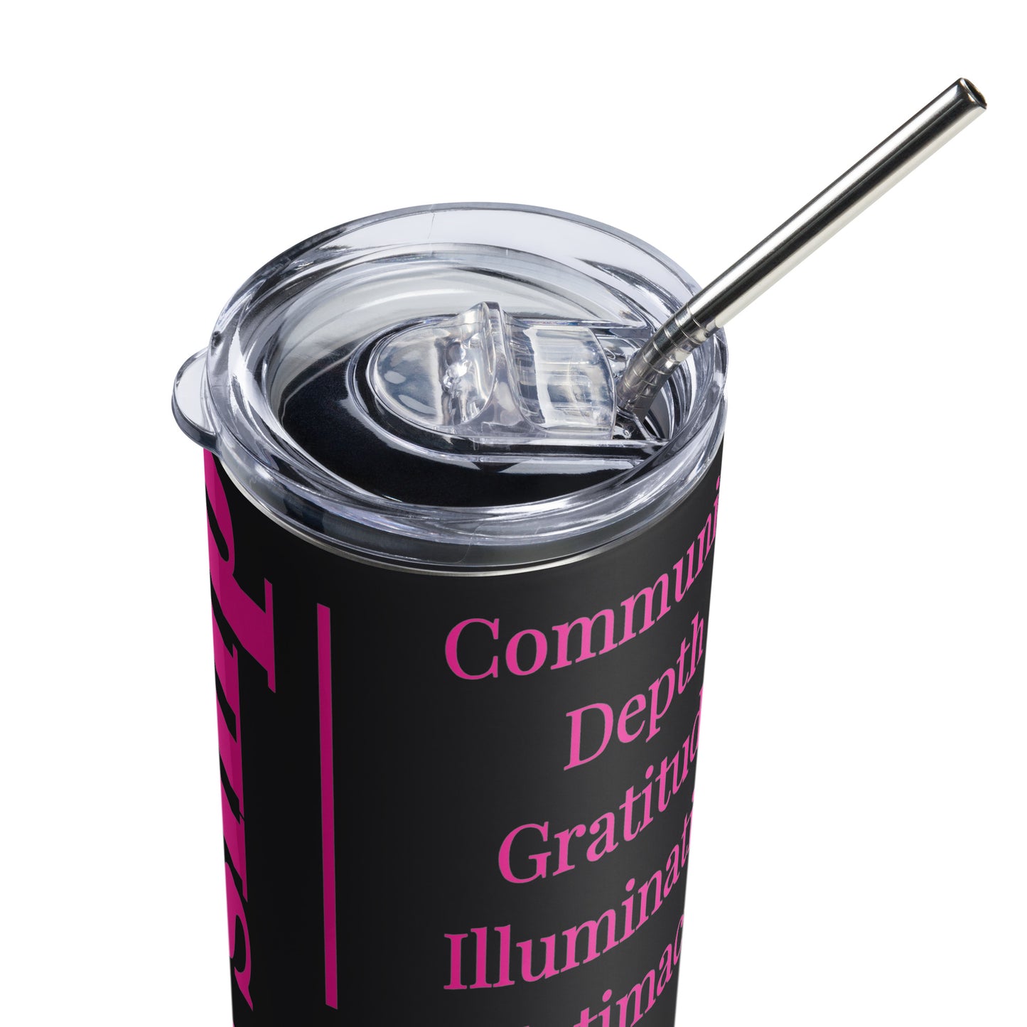 Worship inspirational stainless steel tumbler - Pink Print