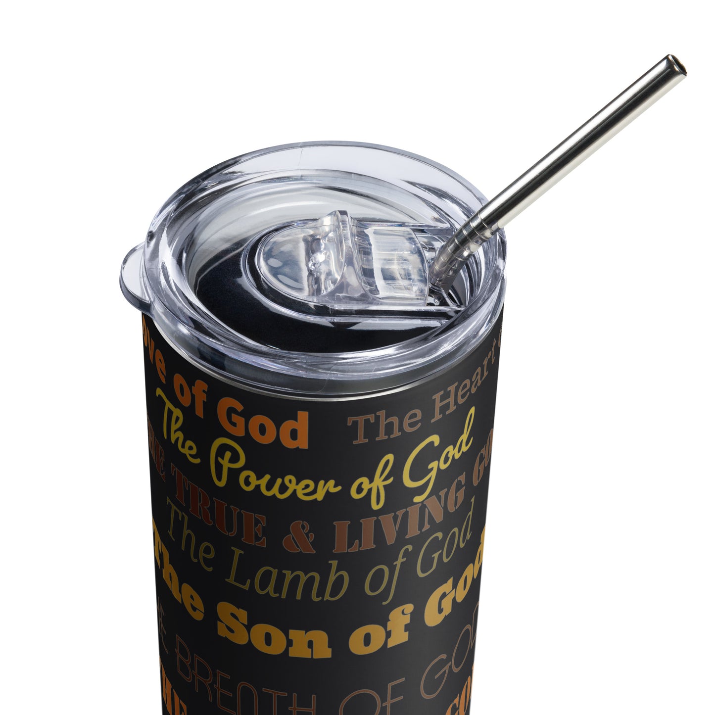 Attributes of God insulated tumbler - Earthtone print