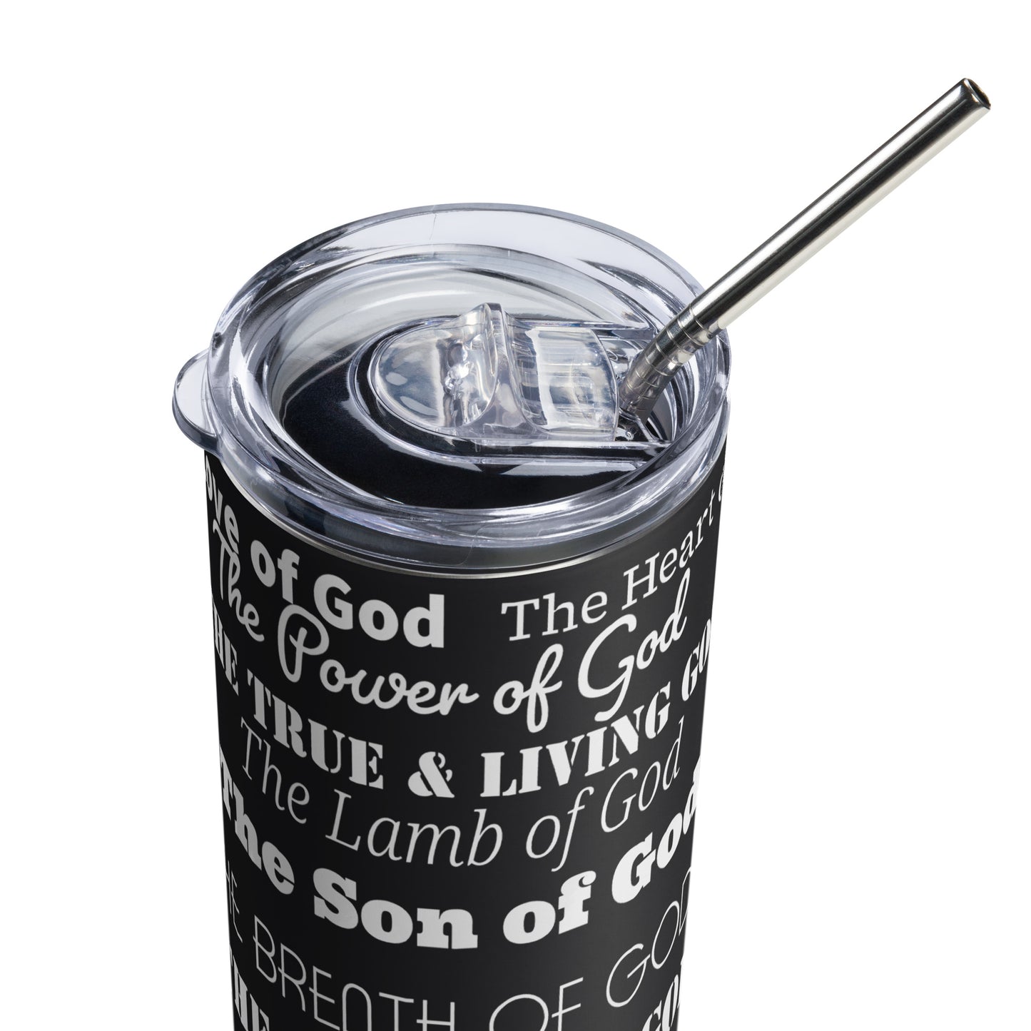Attributes of God insulated tumbler - Black/White