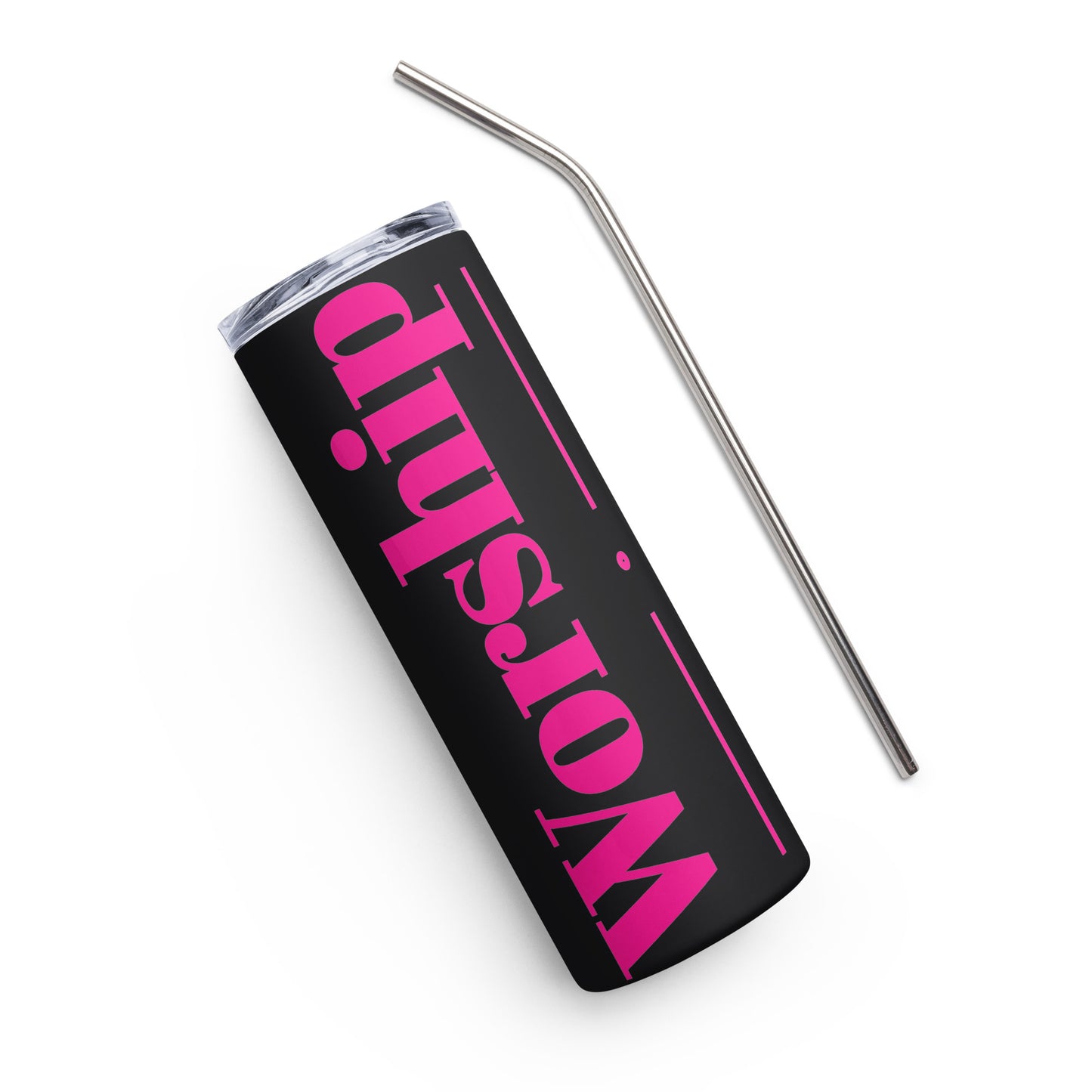 Worship inspirational stainless steel tumbler - Pink Print
