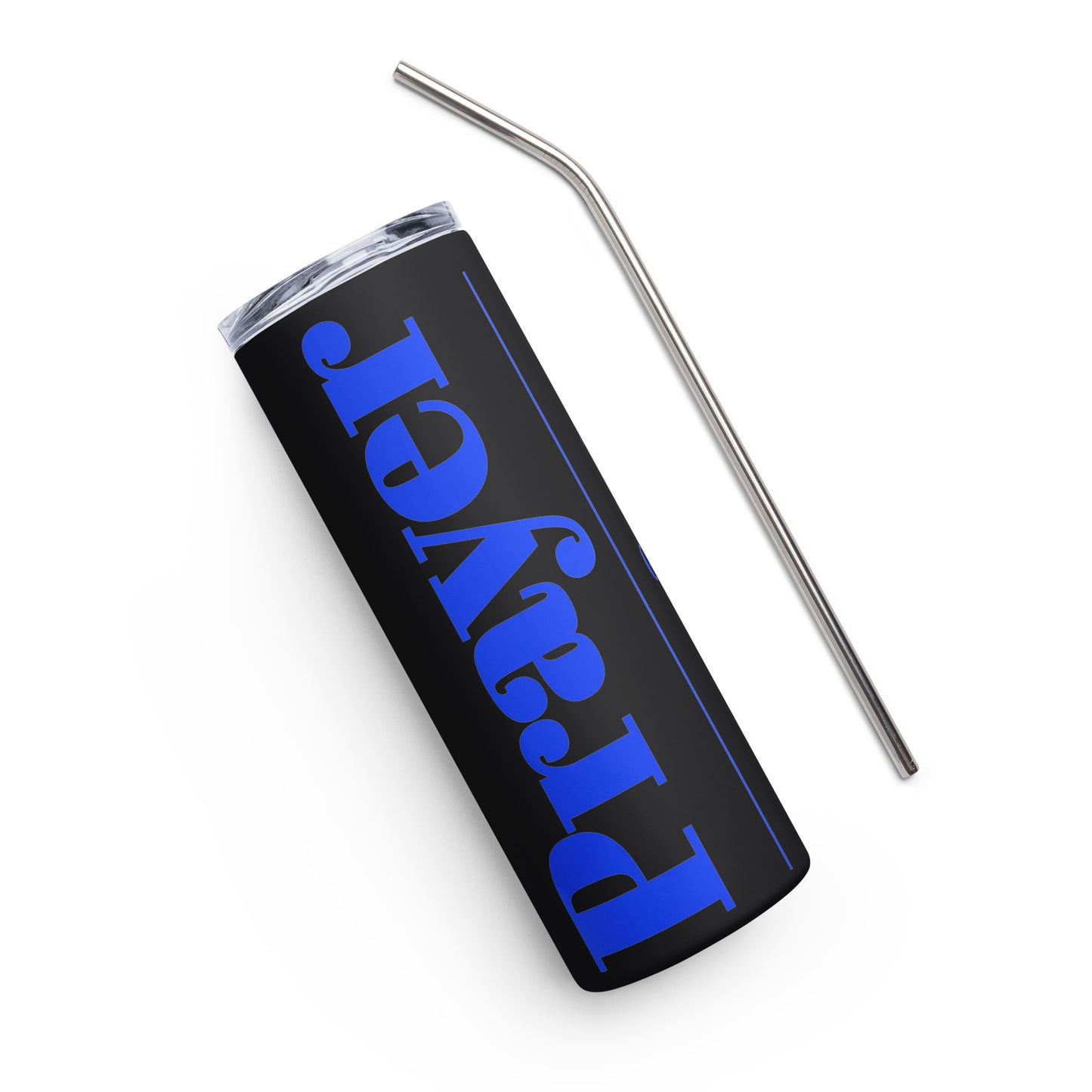 Prayer inspirational stainless steel tumbler - Royal Blue
