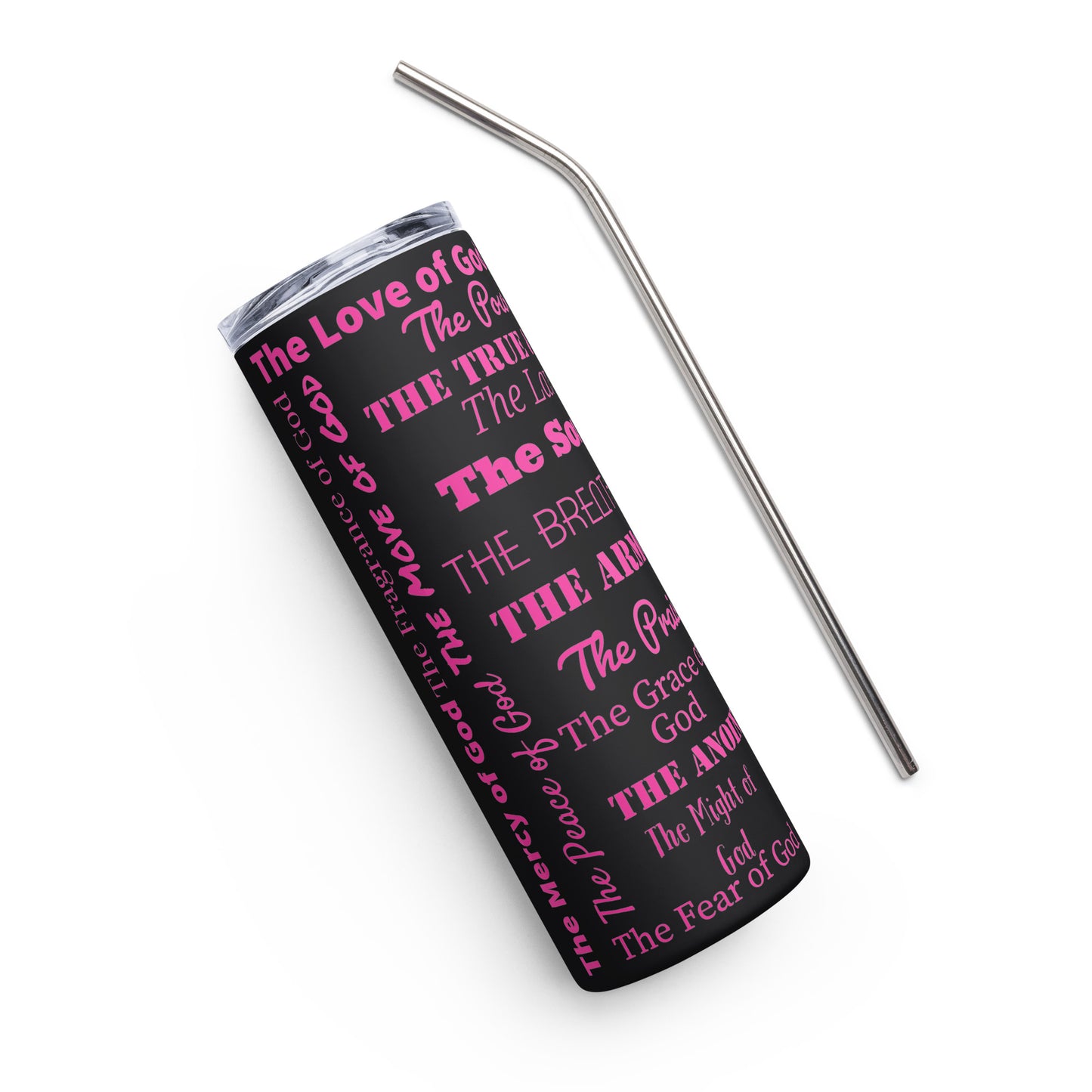 Attributes of God insulated tumbler - Pink Print