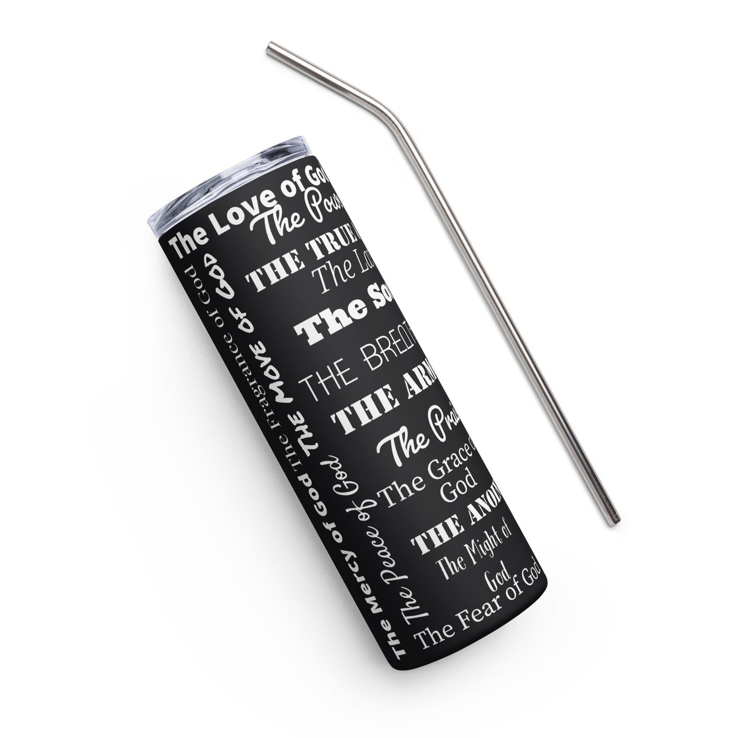 Attributes of God insulated tumbler - Black/White