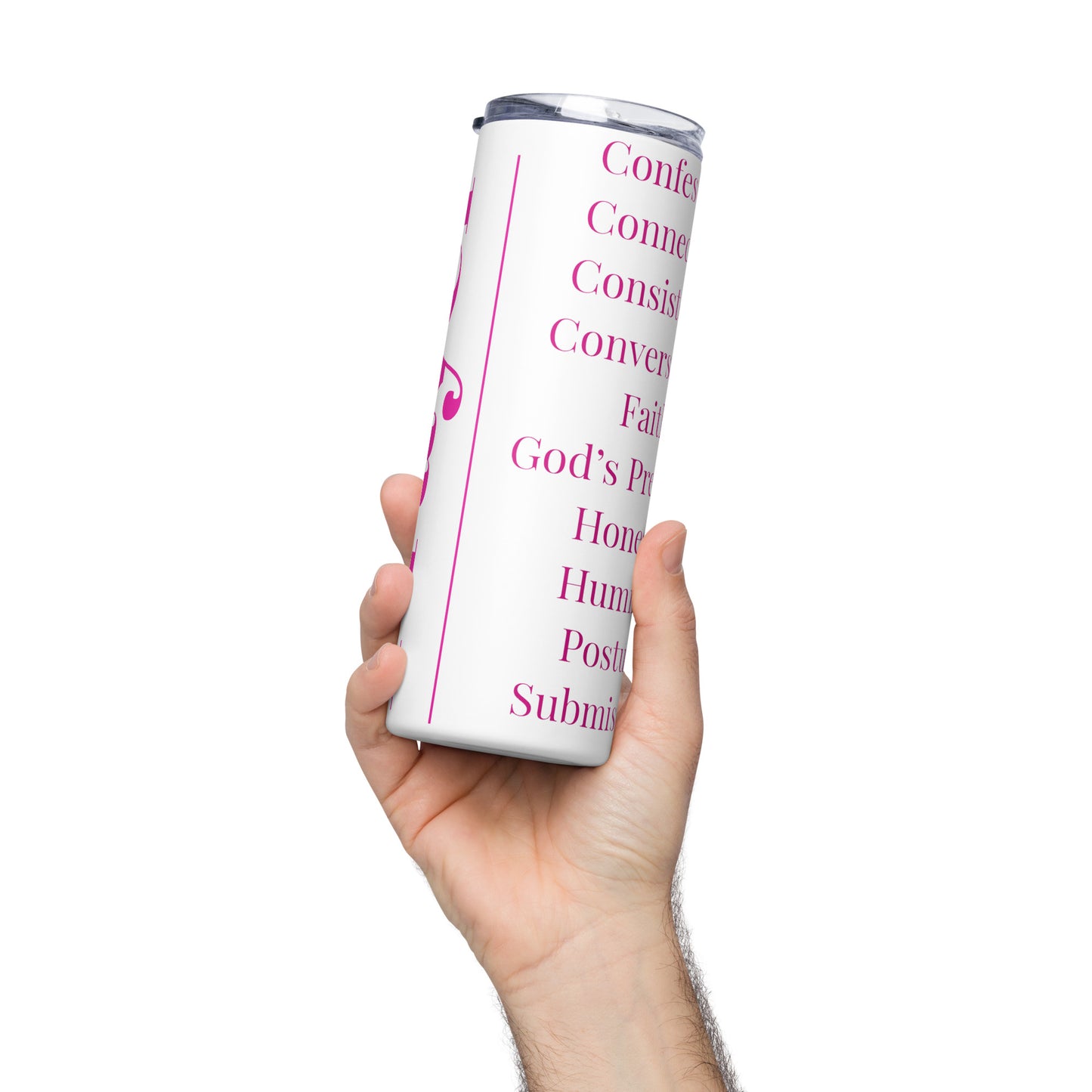 Prayer inspirational stainless steel tumbler - Pink Print
