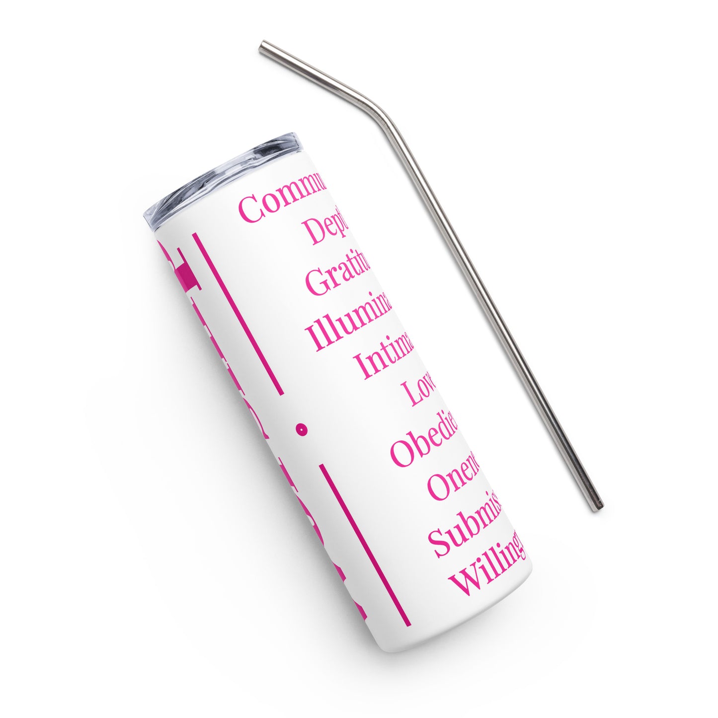 Worship inspirational stainless steel tumbler - Pink Print