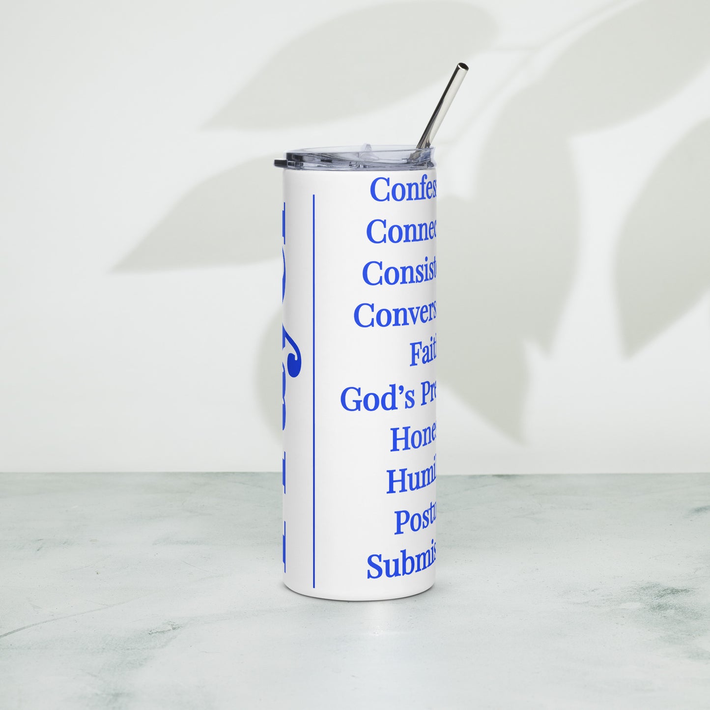 Prayer inspirational stainless steel tumbler - Royal Blue