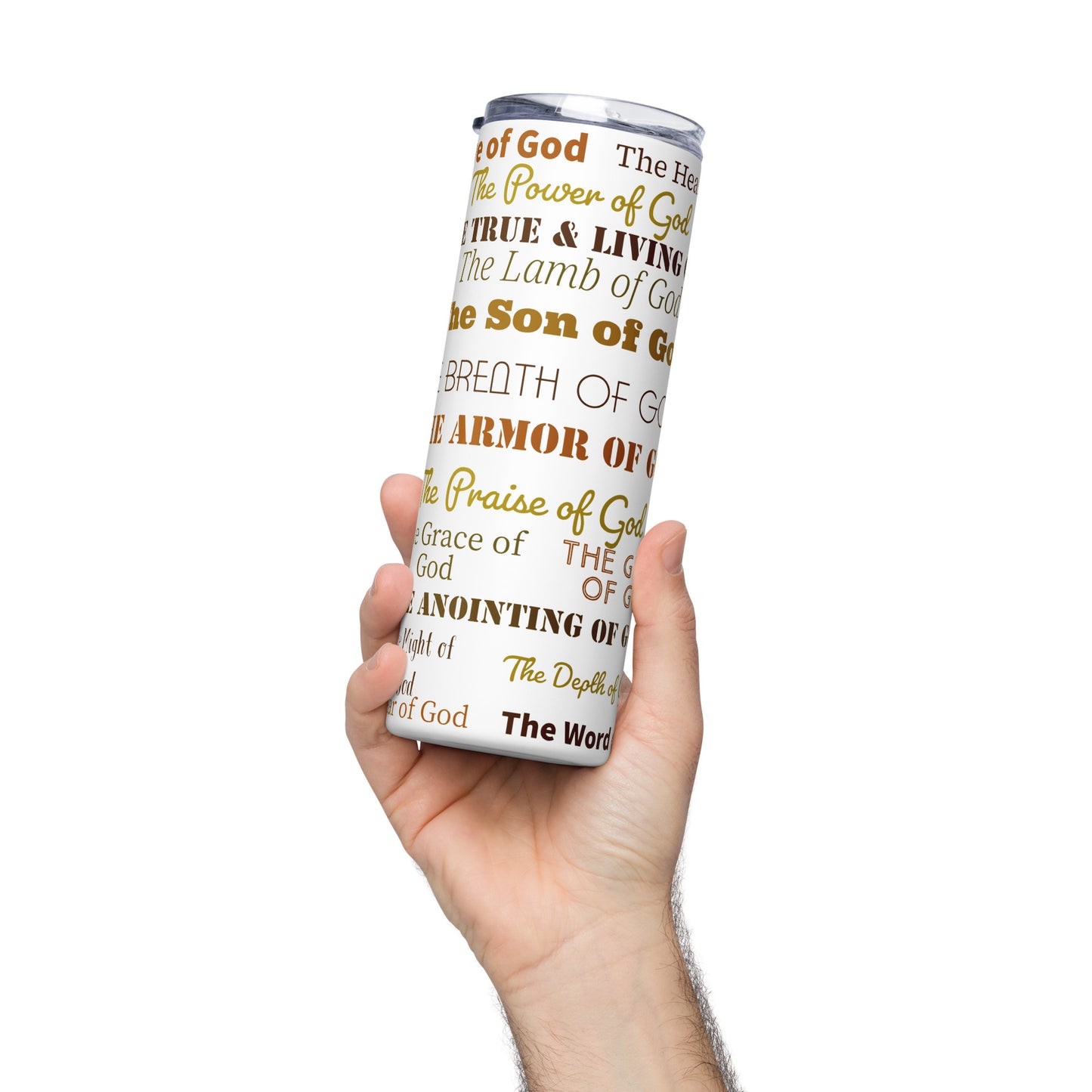 Attributes of God insulated tumbler - Earthtone print