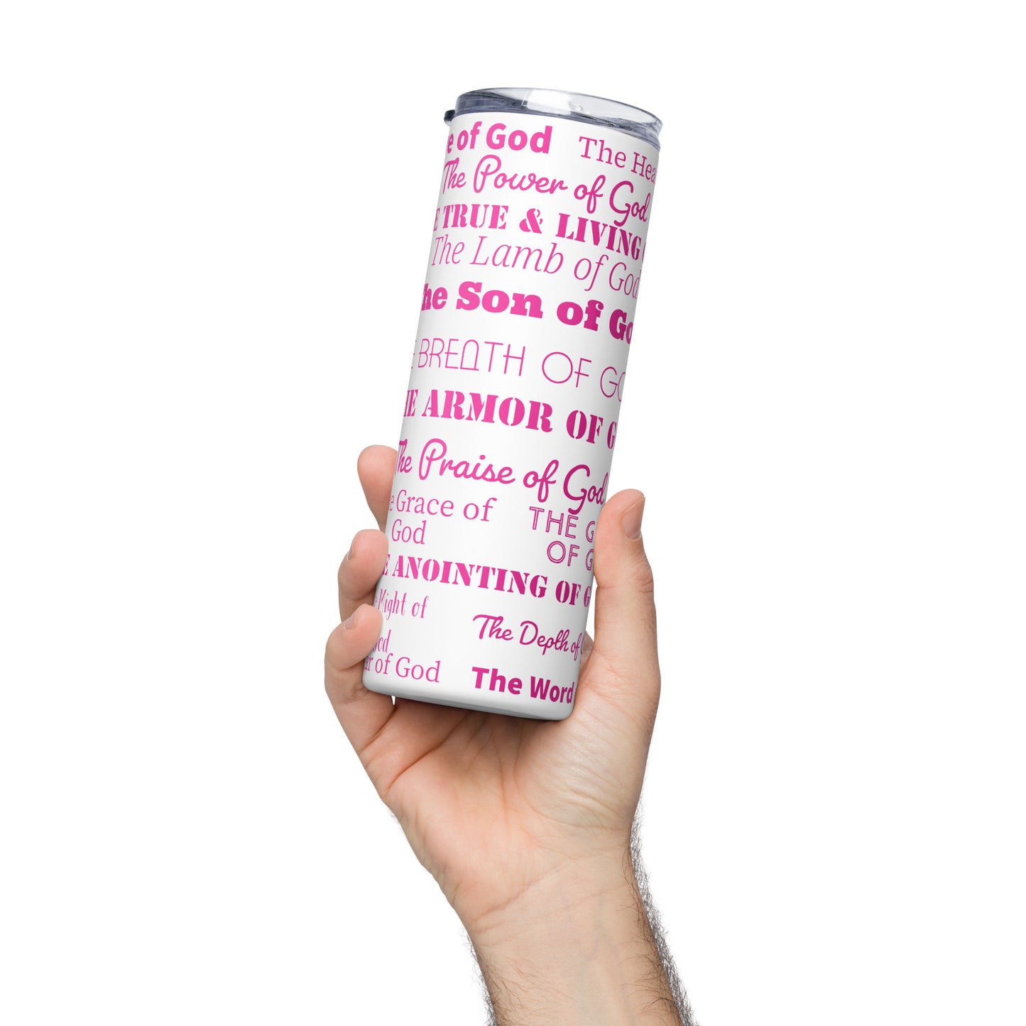 Attributes of God insulated tumbler - Pink Print