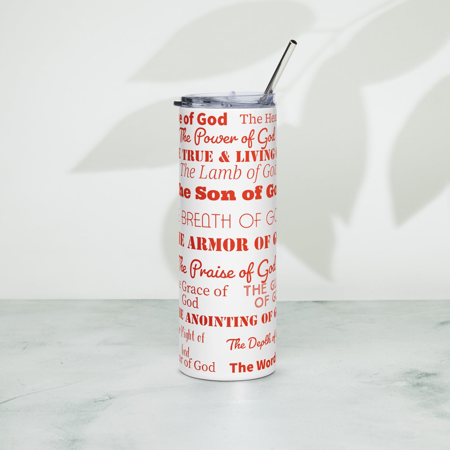 Attributes of God insulated tumbler - Red Print