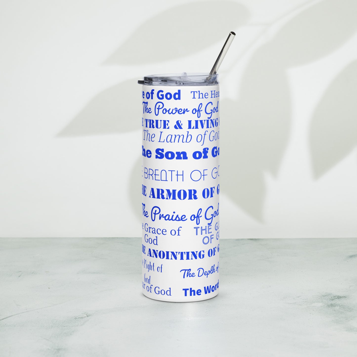 Attributes of God insulated tumbler - Blue print