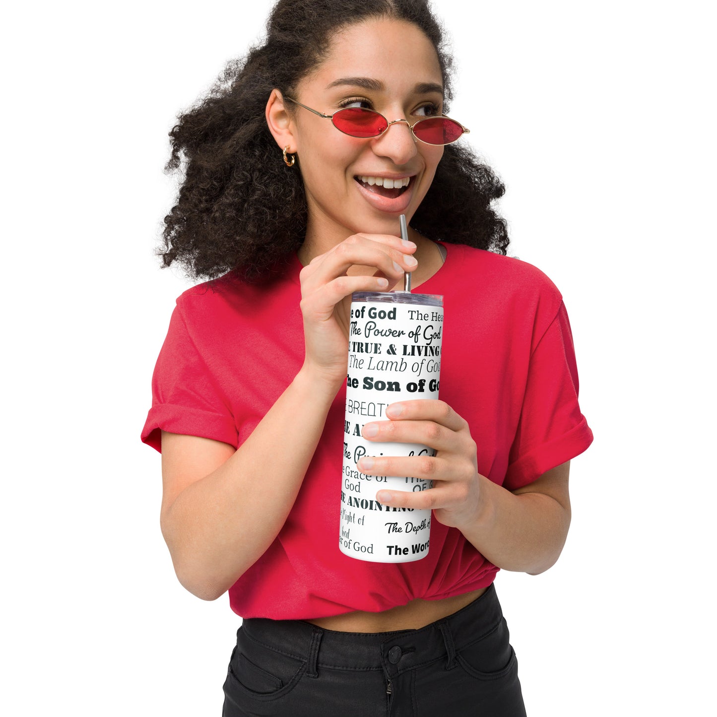Attributes of God insulated tumbler - White/Black
