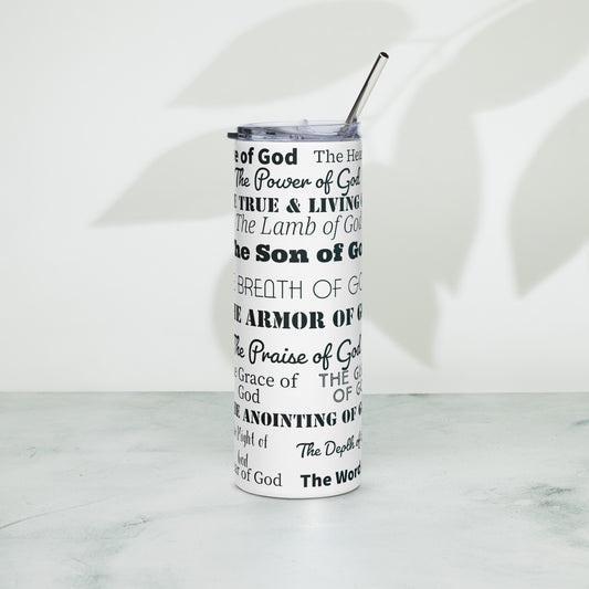 Attributes of God insulated tumbler - White/Black