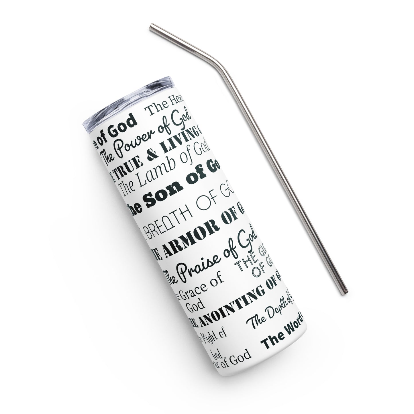 Attributes of God insulated tumbler - White/Black