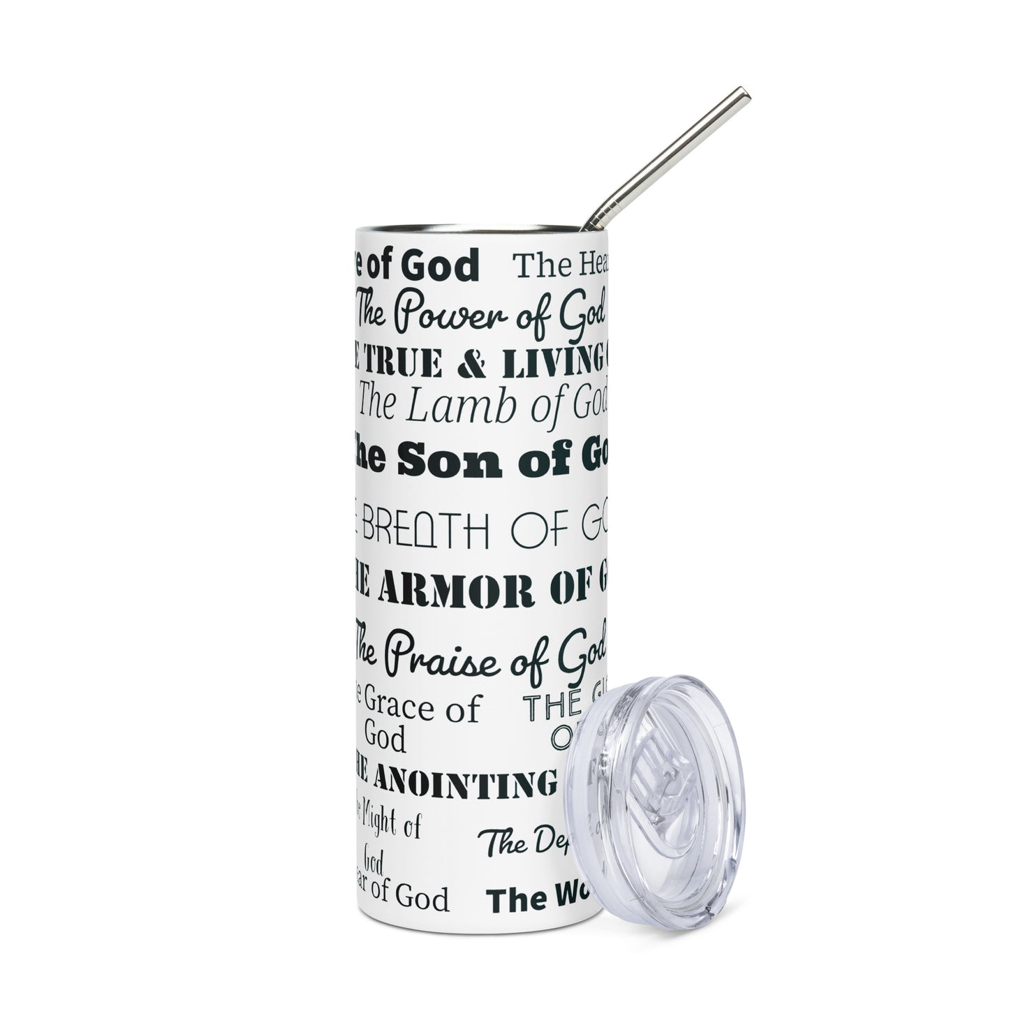 Attributes of God insulated tumbler - White/Black