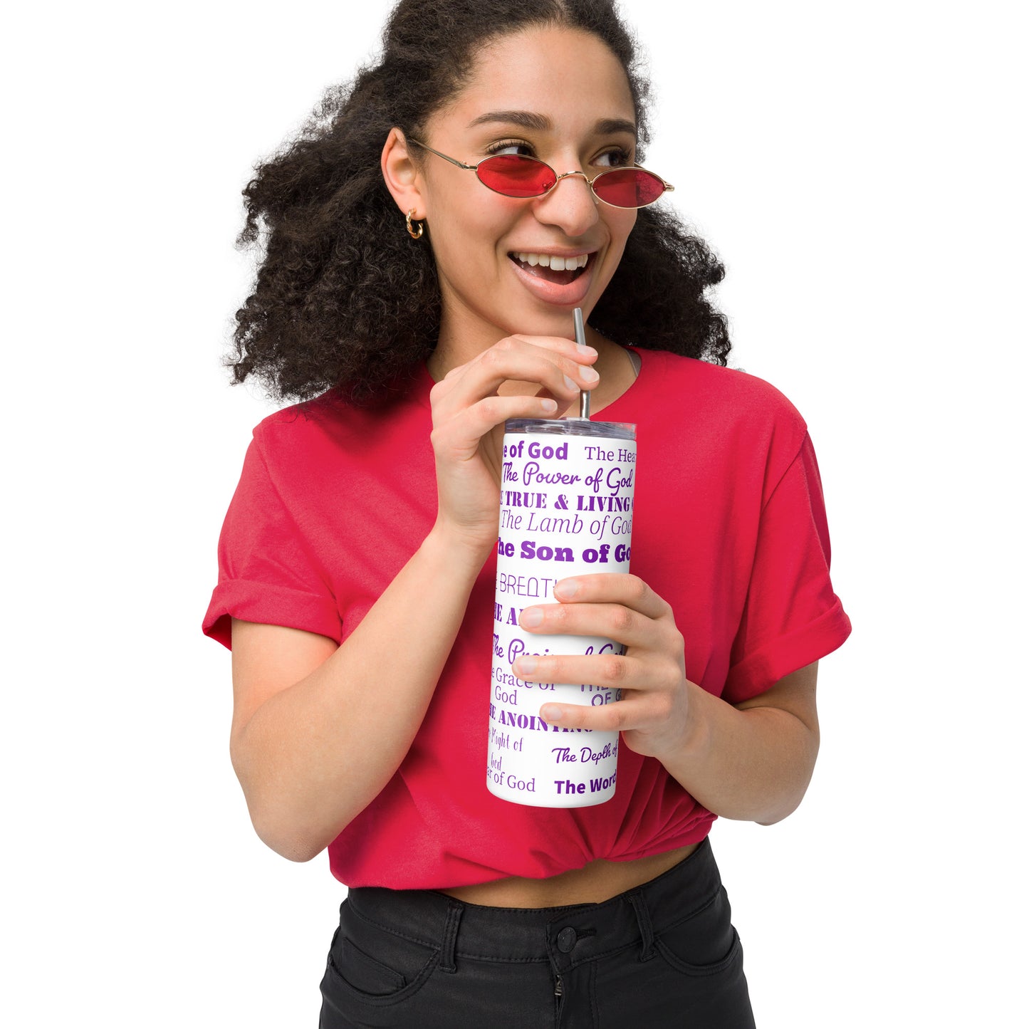 Attributes of God insulated tumbler - Purple Print