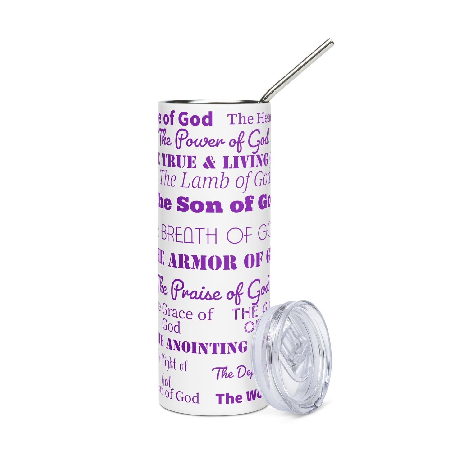 Attributes of God insulated tumbler - Purple Print