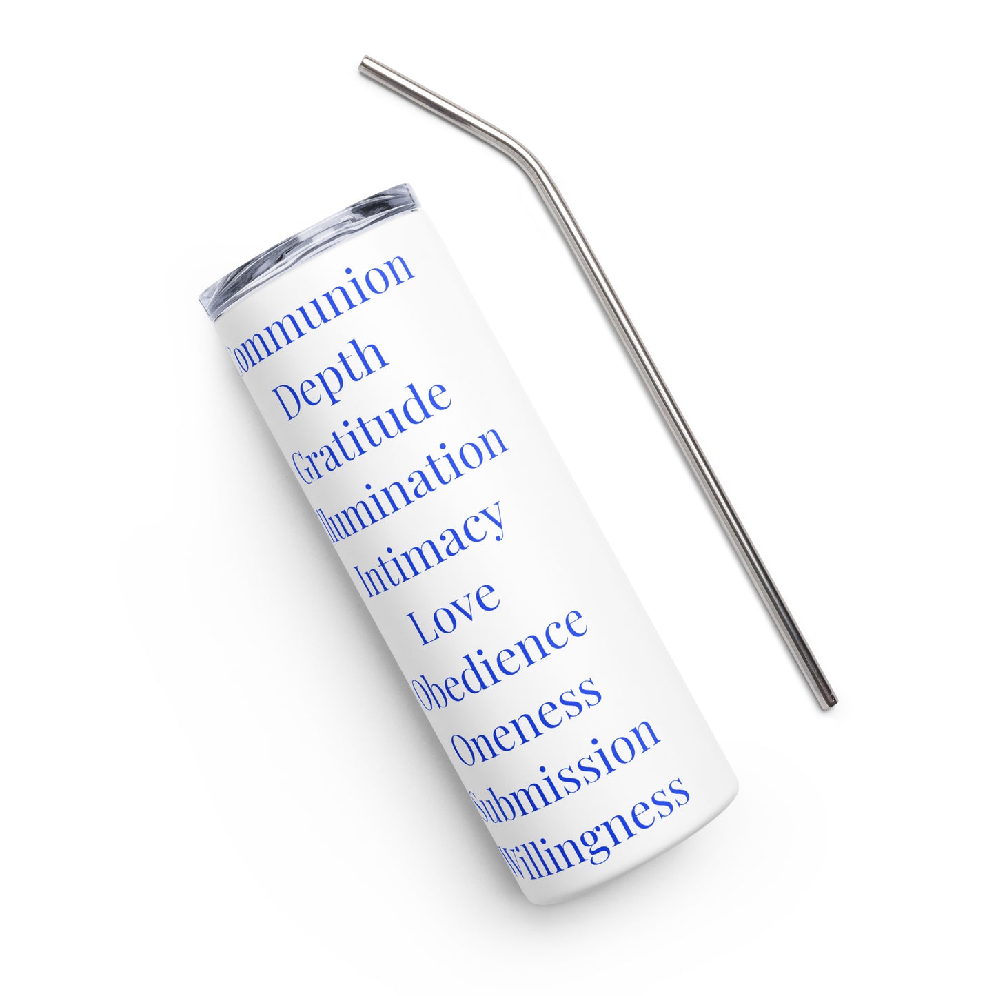 Worship inspirational stainless steel tumbler - Blue print