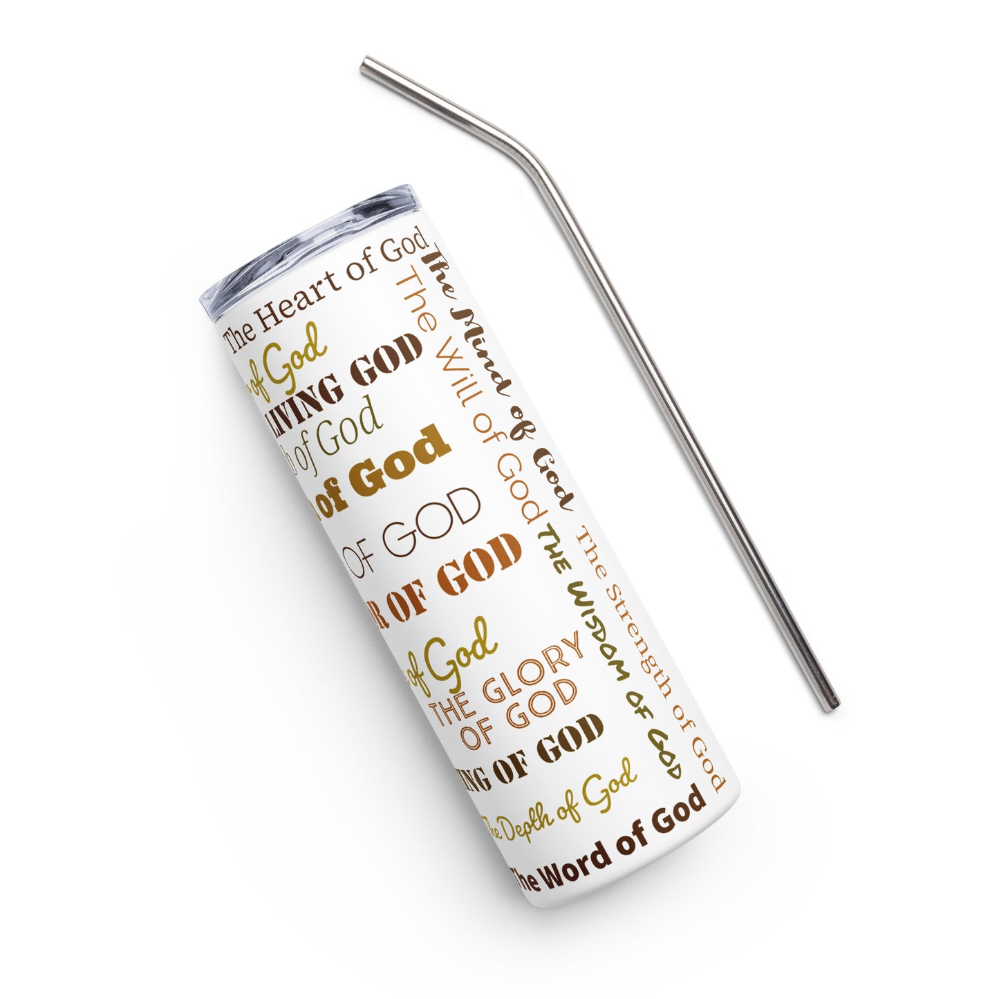 Attributes of God insulated tumbler - Earthtone print