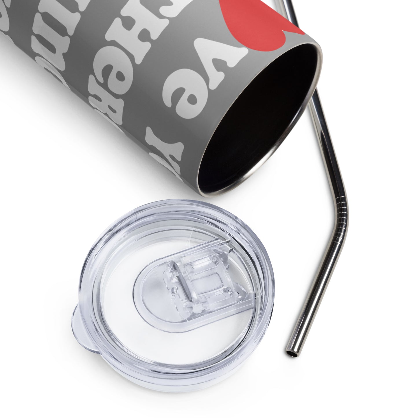 I Love You inspirational tumbler - Grey