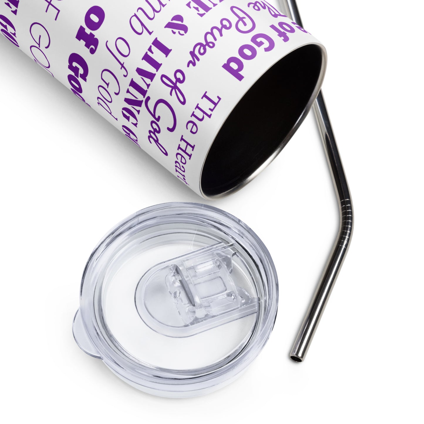 Attributes of God insulated tumbler - Purple Print