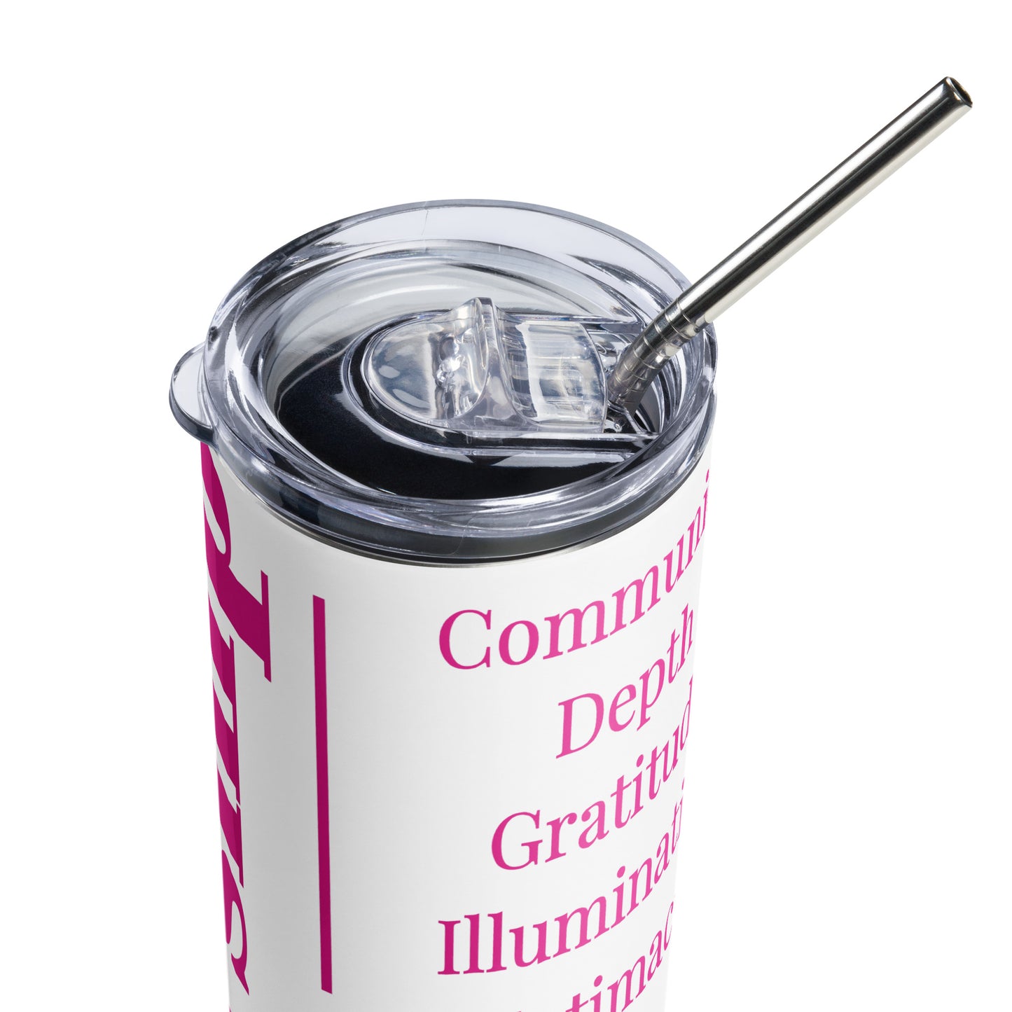 Worship inspirational stainless steel tumbler - Pink Print