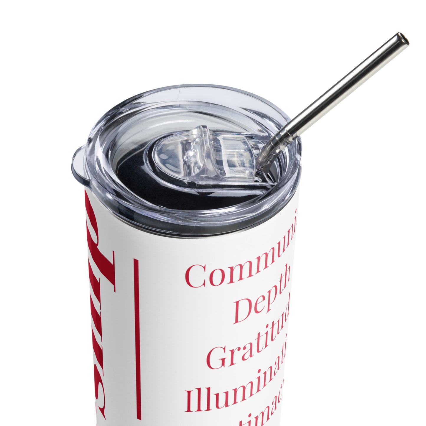 Worship inspirational stainless steel tumbler (Red print)